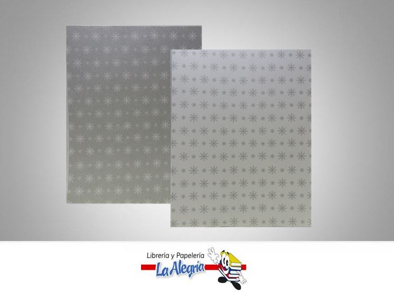 CARTULINA NAVIDAD/COPOS CARTA PLATA 12H MARCA COINGRA   