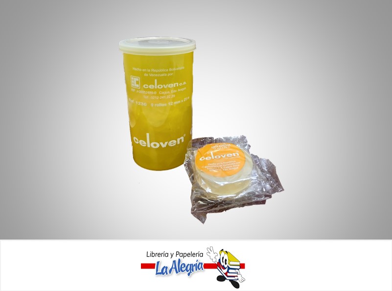CINTA PLASTICA 1236 12MMX25M UND MARCA CELOVEN   