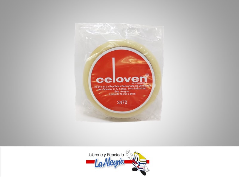 CINTA PLASTICA 3472 18MMX50M UND MARCA CELOVEN   