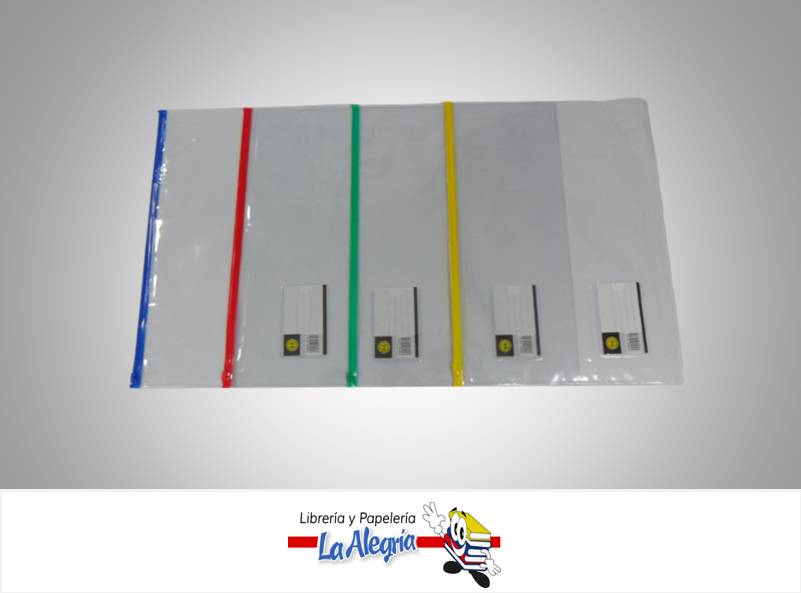 SOBRE PLASTICO TRANSPARENTE CON ZIPPER 39X29CM MARCA OK
