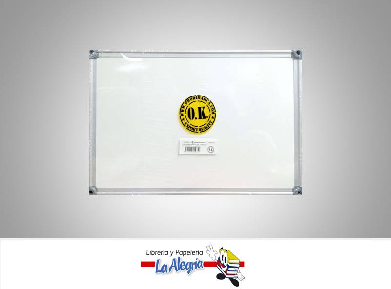 PIZARRA ACRILICA MARCO ALUMINIO 45X30CM MARCA OK