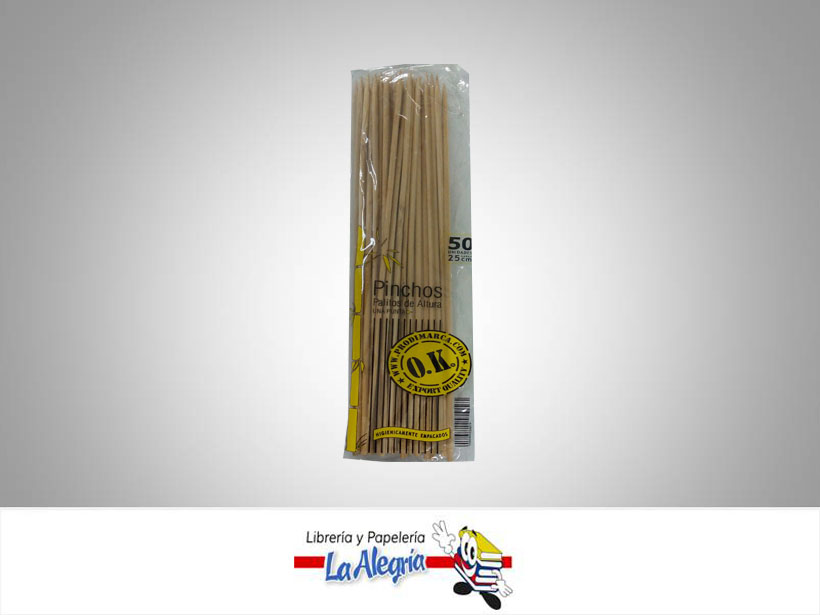 PALITOS DE ALTURA 250X3MM NATURAL 50UND MARCA OK   