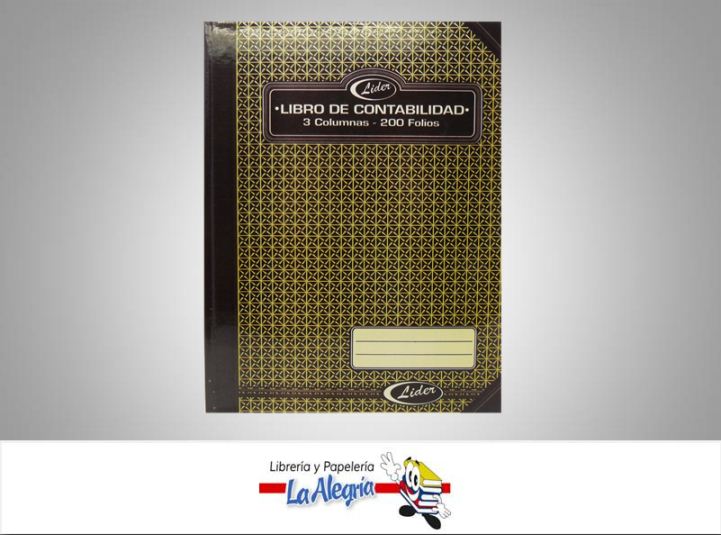 LIBRO DE CONTABILIDAD 3 COL 200 FOL MARCA LIDER   