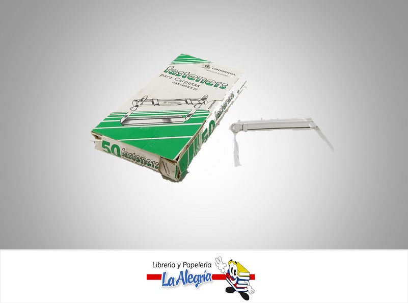 GANCHO P/CARPETA METALICO 70MM 50UND MARCA CONTINENTAL   