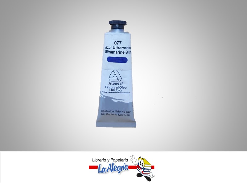 PINTURA AL OLEO 40CC - 077 - AZUL ULTRAMARINO MARCA ATENEA
