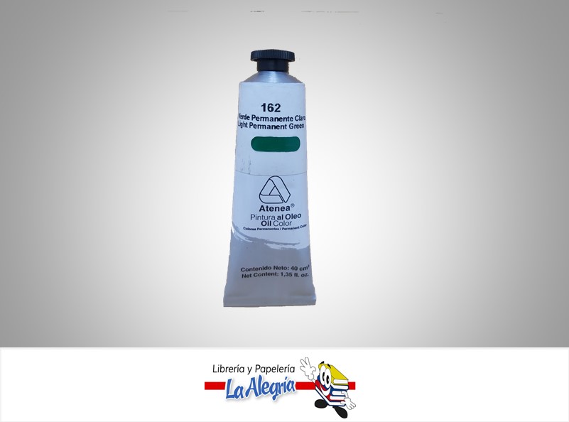 PINTURA AL OLEO 40CC - 162 - VERDE PERMANENTE CLARO MARCA ATENEA
