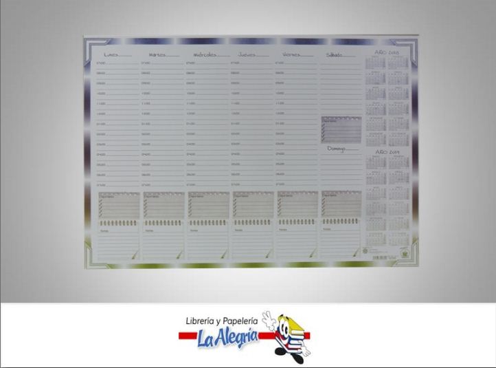 PLANIFICADOR SEMANAL 45,5X32CM 25H MARCA KUCHIS   