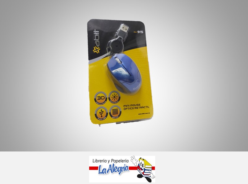 MOUSE ALAMBRICO MINI RETRACTIL ABIT-915 MARCA ABIT   