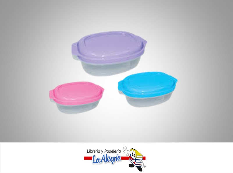 CONTENEDOR PLAST OVALADO 2DIV MULTICOLO MARCA AVILA   