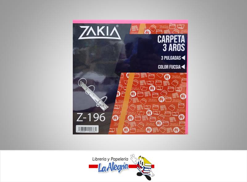 CARPETA 3 AROS 3 CARTA FUCSIA MARCA ZAKIA   