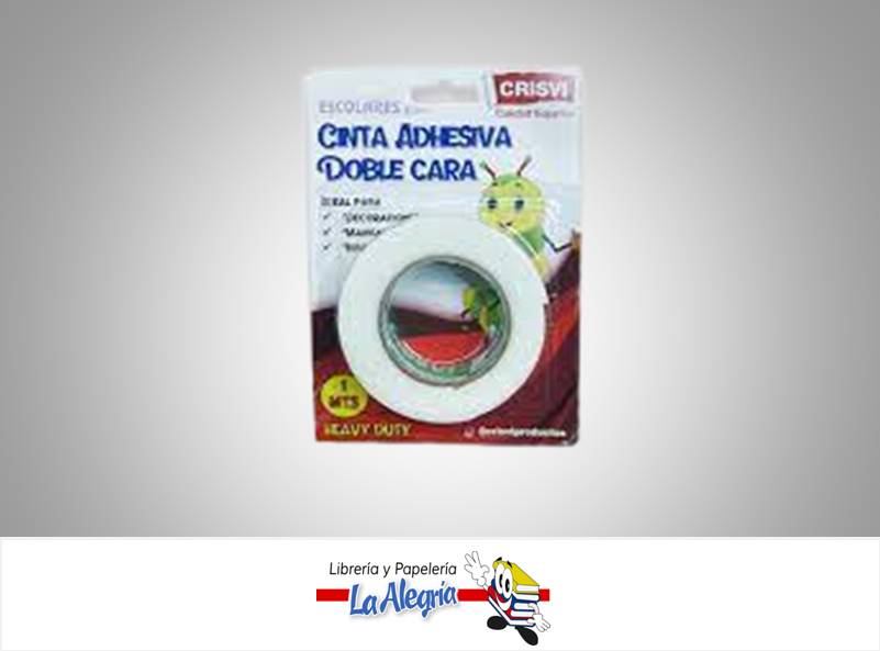 CINTA DOBLE FAZ 17.5MM X 3M UND MARCA CRISVI