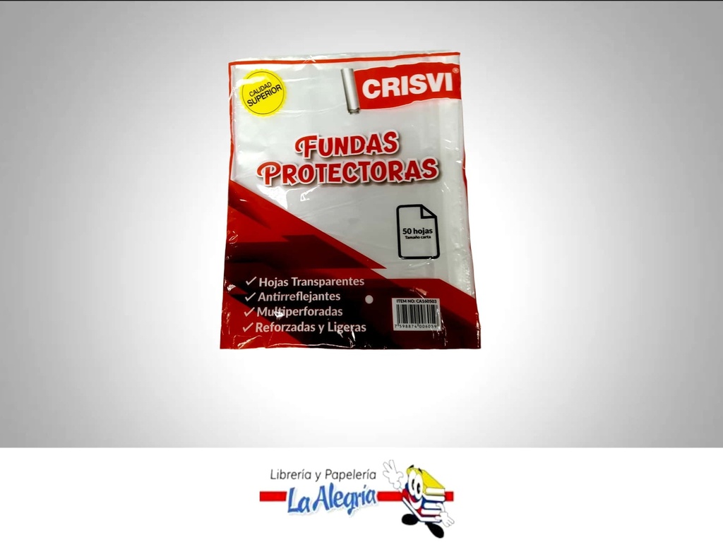 FUNDA PROTECTORA CARTA 50 UND MARCA CRISVI   
