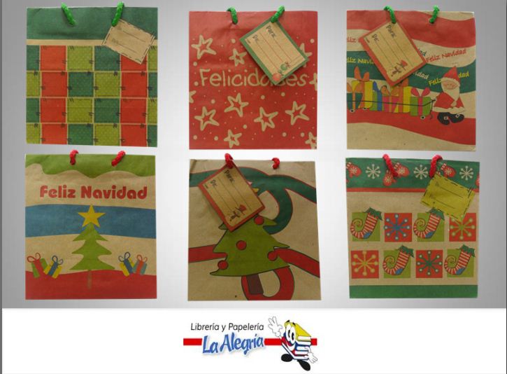 BOLSA DE REGALO NAVIDEÑA 16X15X8 CM MARCA NICO