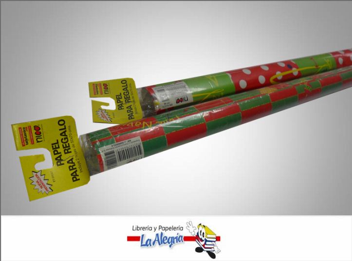 PAPEL DE REGALO 2 UND 50X70CM MARCA NICO   