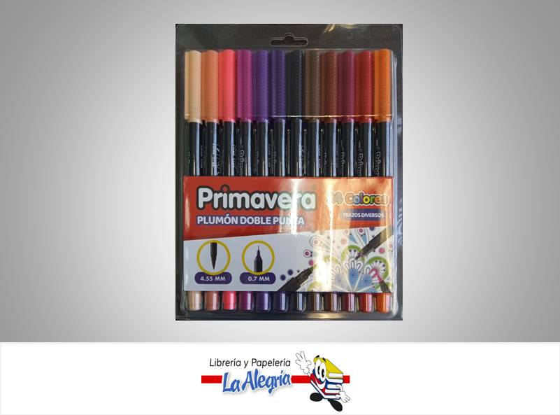 MARCADOR DOBLE PUNTA 0.7MM/4.5 MM 24 COLORES MARCA PRIMAVERA