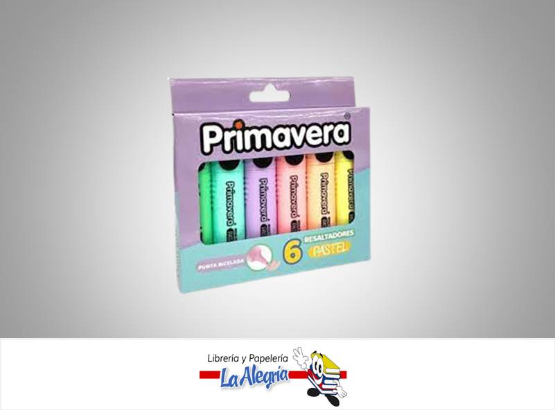 RESALTADOR PASTEL CAJA 6 UNIDADES MARCA PRIMAVERA