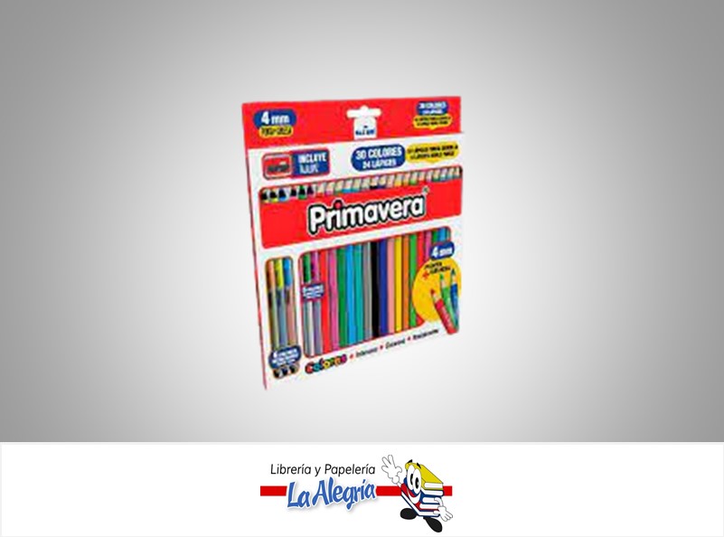 LAPICES DE COLORES 4MM 24UN 30CO MARCA PRIMAVERA