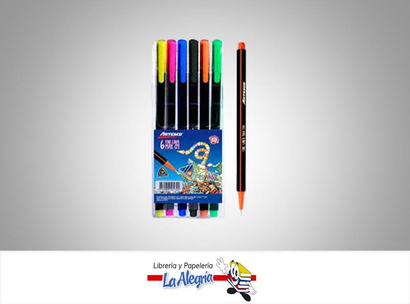 MARCADOR FINE LINER TRIANGULAR 6 UND MARCA ARTESCO   