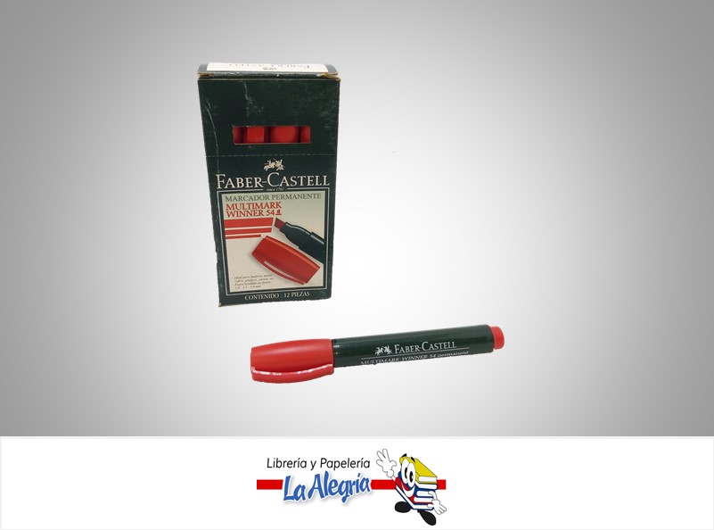 MARCADOR PERMANENTE PTA.CUAD 54 ROJO UND MARCA FABER CASTELL   