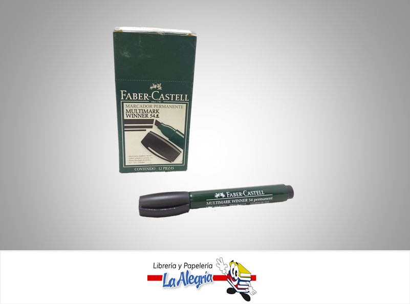 MARCADOR PERMANENTE PTA.CUAD 54 NEGRO UN MARCA FABER CASTELL   