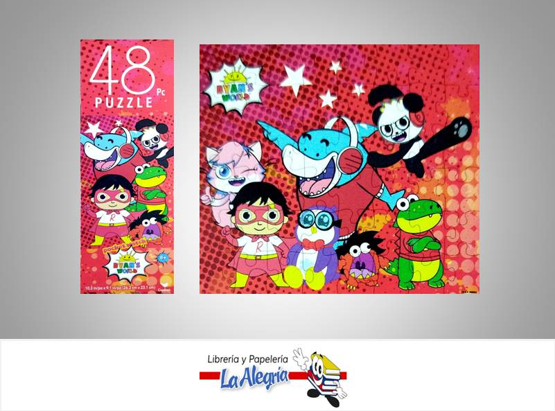 ROMPECABEZA RECTANGULAR RYAN WORLD 48 PZA MARCA CARDINAL