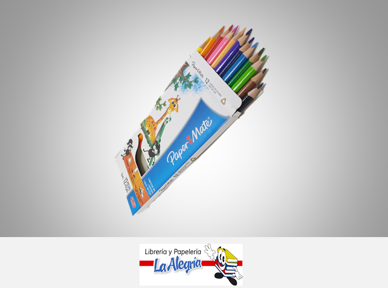 LAPICES DE COLORES 12 COLORES TRIANGULARES MARCA PAPER MATE