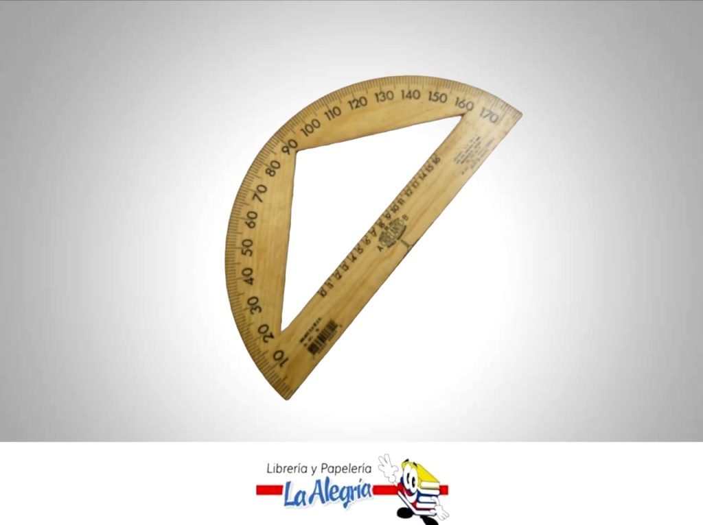 TRANSPORTADOR P/PIZARRA 33CM 180- MADERA MARCA ADELANTE   
