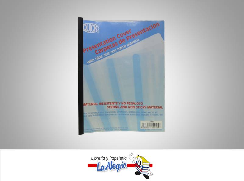 CARPETA PLASTICA TRANSPARENTE C/BARRA MARCA QUICK   