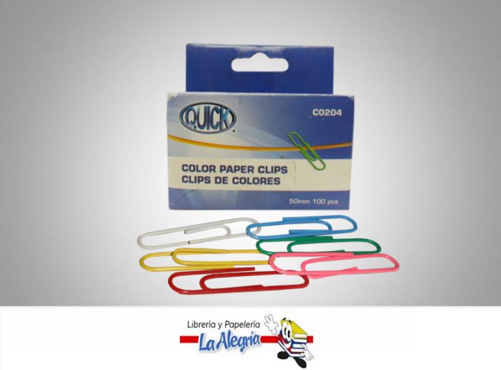 CLIP 50MM COLORES REF C0204 100UND MARCA QUICK   