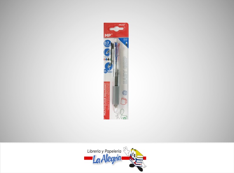 BOLIGRAFO RETRACTIL CON PORTAMINA PE221;  4 COLORES MARCA MP