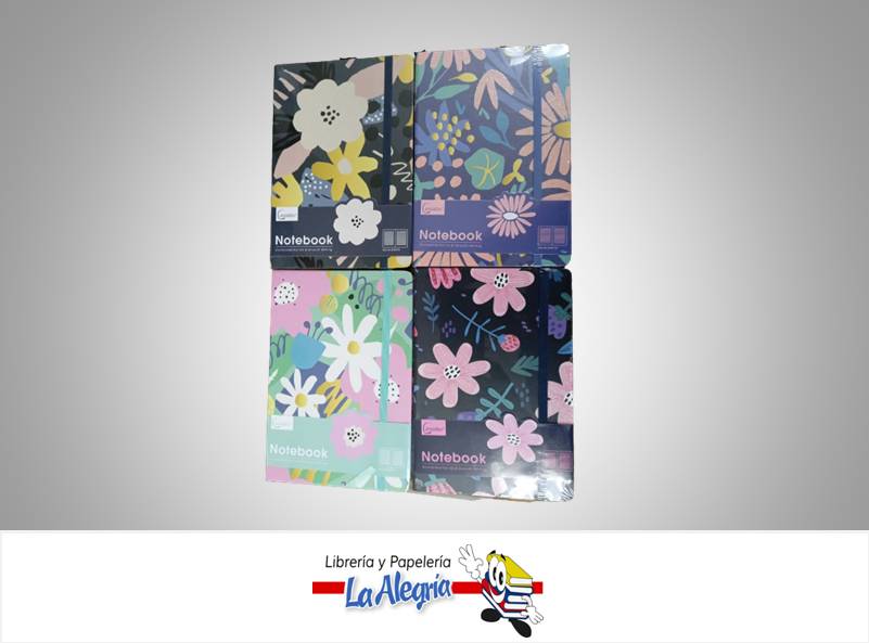 LIBRETA NOTA EMPASTADA 21X14,5 CM FLORAL MARCA MP   