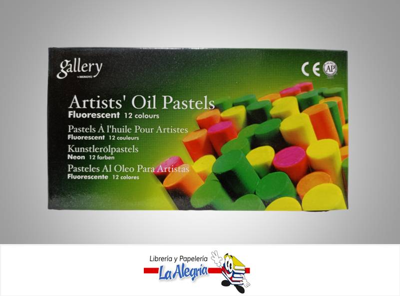 OLEO PASTEL 12 COLORES FLUORESCENTE UND MARCA MUNGYO   