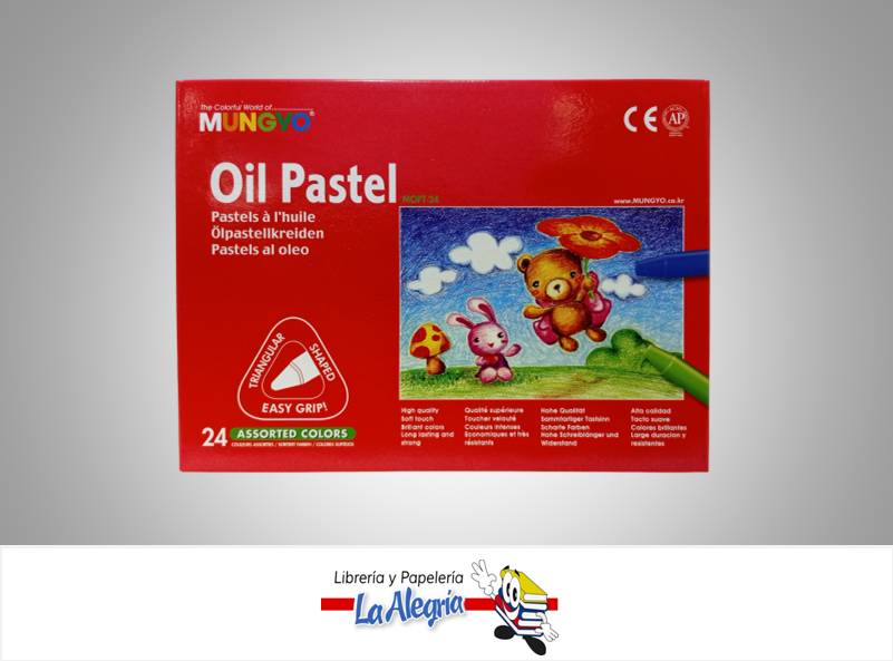OLEO PASTEL TRIANGULAR 24 COLORES MARCA MUNGYO   