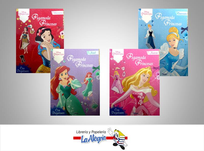 COLECCION PEGAMODA PRINCESAS DE DISNEY  TEMATICA INFANTIL   EDITORIAL SICOBEN