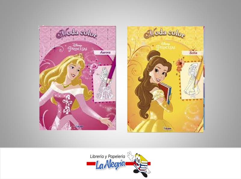 MODA Y COLOR PRINCESAS DISNEY  TEMATICA COLOREAR   EDITORIAL DISNEY