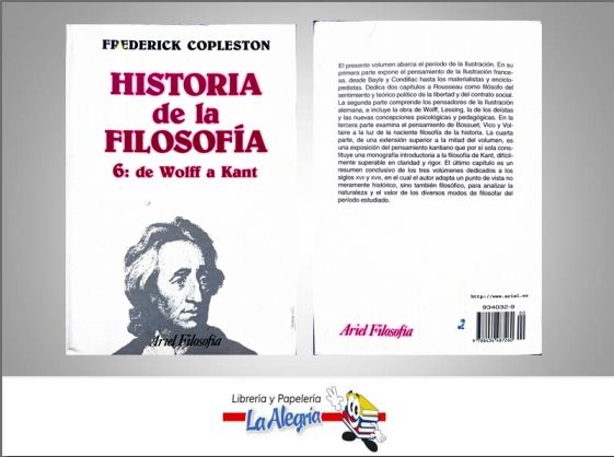 HISTORIA DE LA FILOSOFIA 6 WOLFF A KANT  TEMATICA HISTORIA AUTOR MANUEL SACRISTIAN EDITORIAL EDITORIAL ARIEL