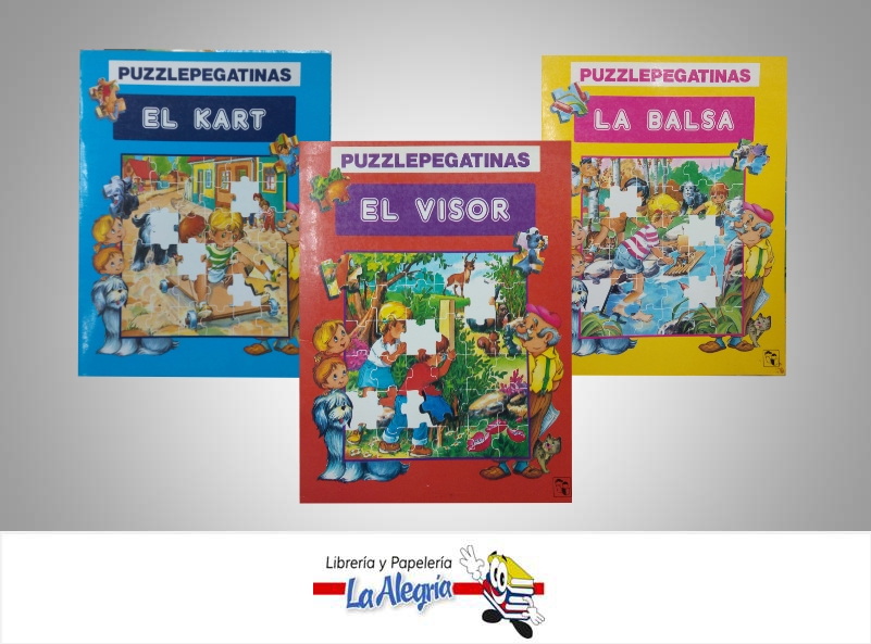 COLECCION PUZZLEPEGATINAS 4 TITULOS  TEMATICA INFANTIL   EDITORIAL SICOBEN