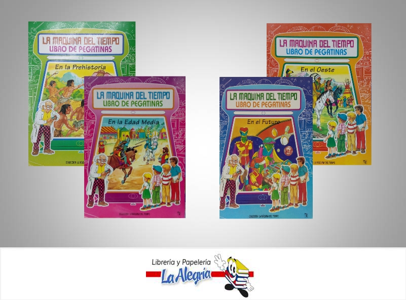 LA MAQUINA DEL TIEMPO LIBRO DE PEGATINAS  TEMATICA INFANTIL   EDITORIAL SICOBEN