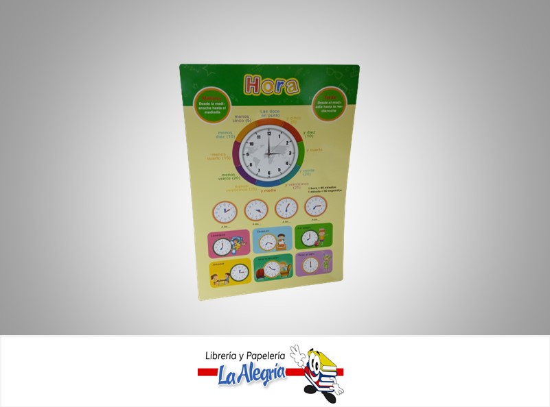 AFICHE EDUCATIVO HORA 42X28CM MARCA S/M