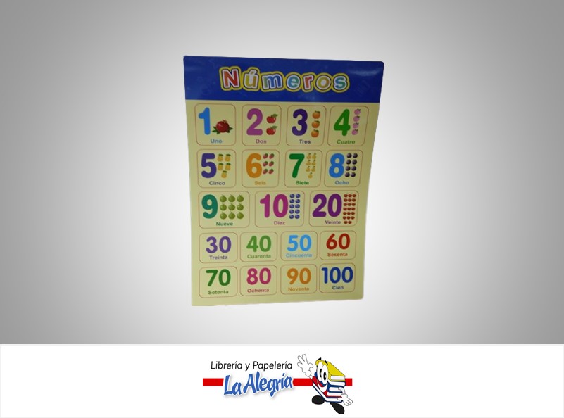 AFICHE EDUCATIVO NUMEROS 42X28CM MARCA S/M