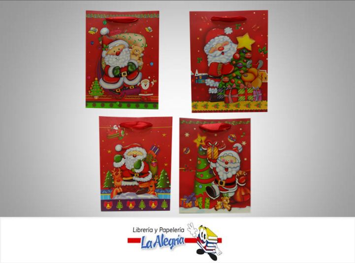 BOLSA REGALO 3D 24X18 D/NAVIDAD MARCA S/M   