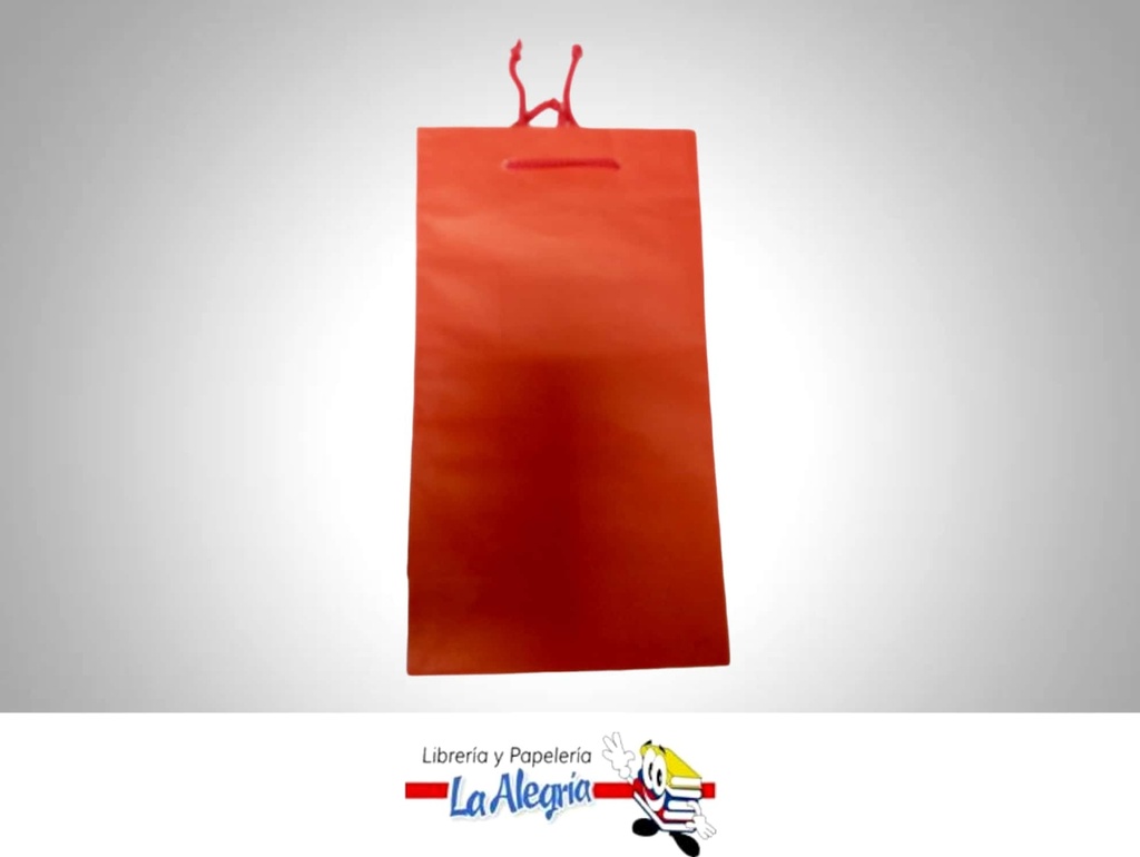 BOLSA DE REGALO KRAFT 14 X 25 CM ROJO MARCA CROMO DISEÑOS   