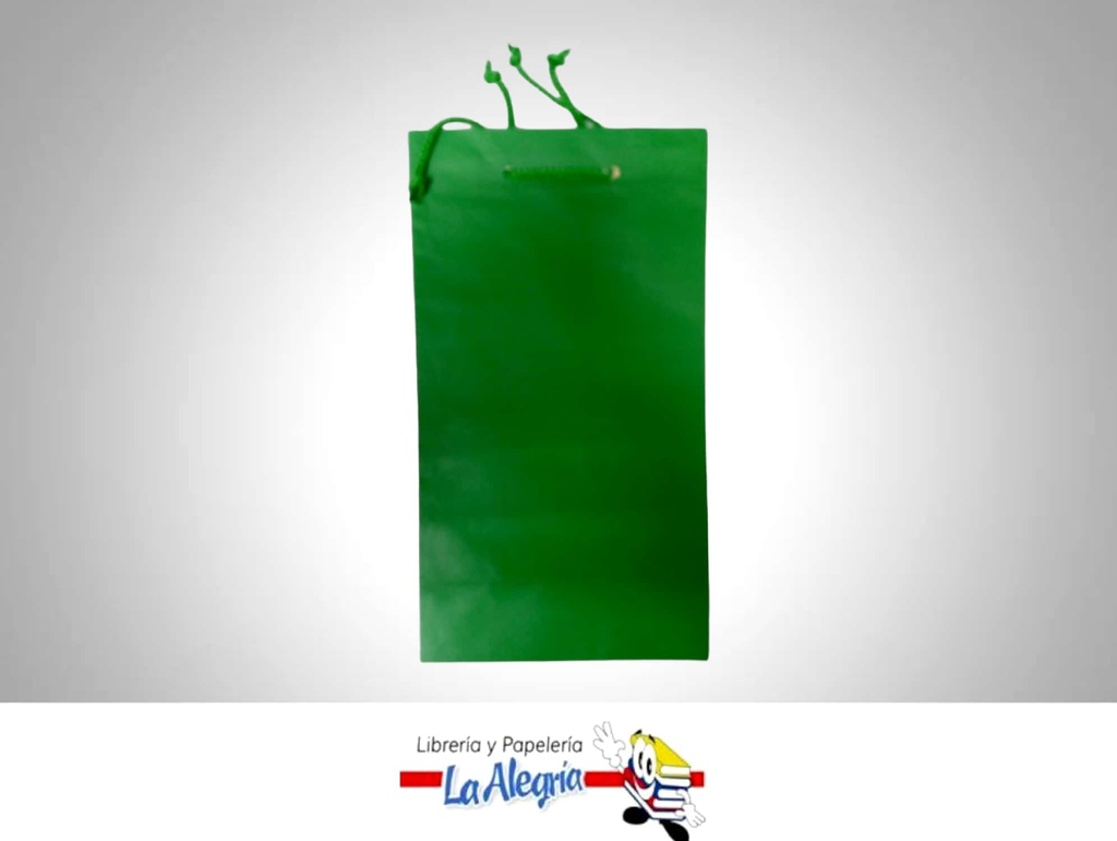 BOLSA DE REGALO KRAFT 14 X 25 CM VERDE MARCA CROMO DISEÑOS   