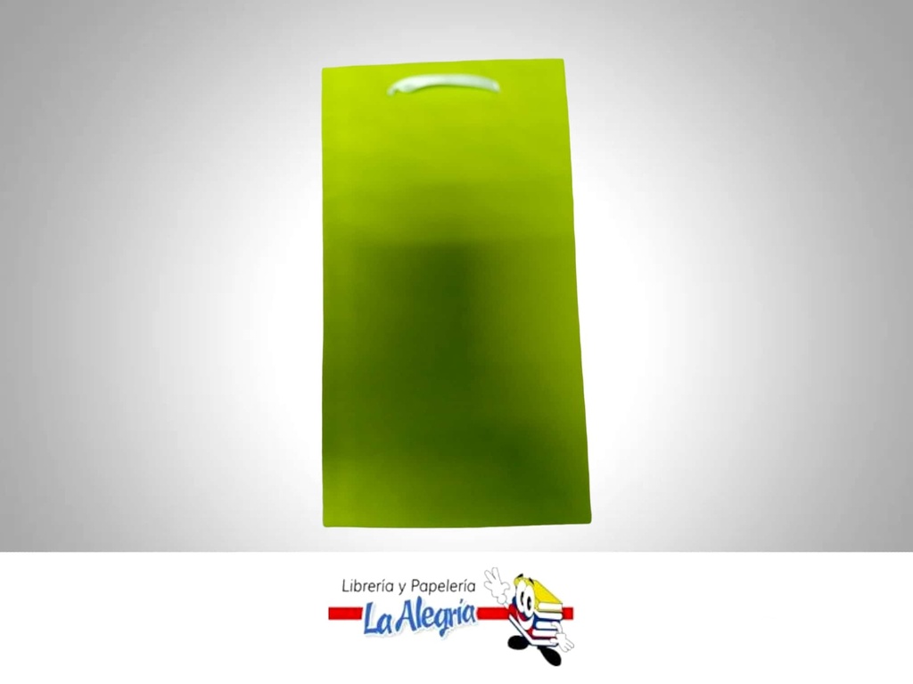 BOLSA DE REGALO KRAFT 14 X 25 CM VERDE MANZANA MARCA CROMO DISEÑOS