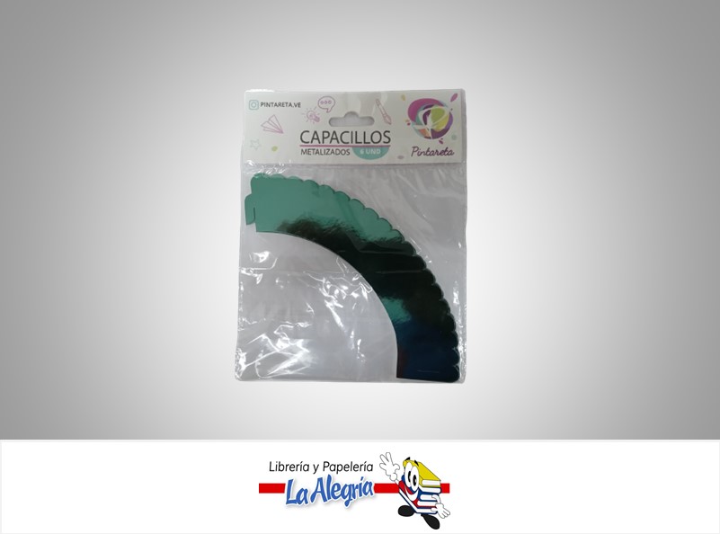 CAPACILLO METALIZADO 15 CM AGUA MARINA PAQ 6 UND MARCA PINTARETA