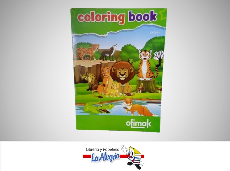 CUADERNO PARA COLOREAR ANIMALES 16 PAGINAS COLORING BOOK MARCA OFIMAK