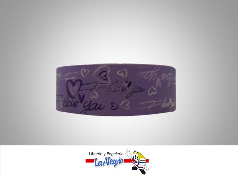 CINTA ESTAMPADA AMOR 34MM LILA XMT MARCA BOLIS   