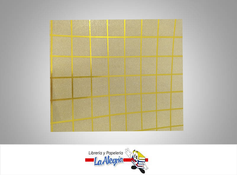 CARTULINA MICRO ESCARCHADA ESTAMPADA 50X70 CUADRO AMARILLO UND MARCA S/M