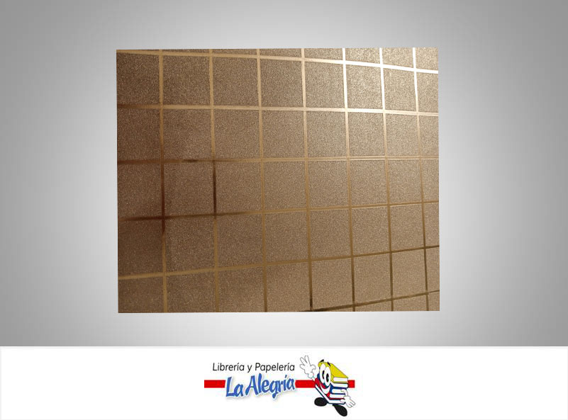 CARTULINA MICRO ESCARCHADA ESTAMPADA 50X70CM CUADRO BRONCE UND MARCA S/M