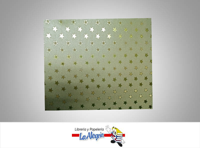 CARTULINA MICRO ESCARCHADA ESTRELLA DORADO UND MARCA S/M